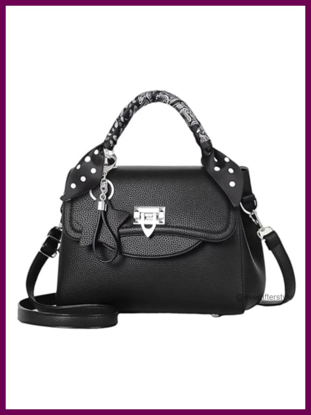 Women's Satchel Handbag PU Leather Top Handle Shoulder Bag with Adjustable